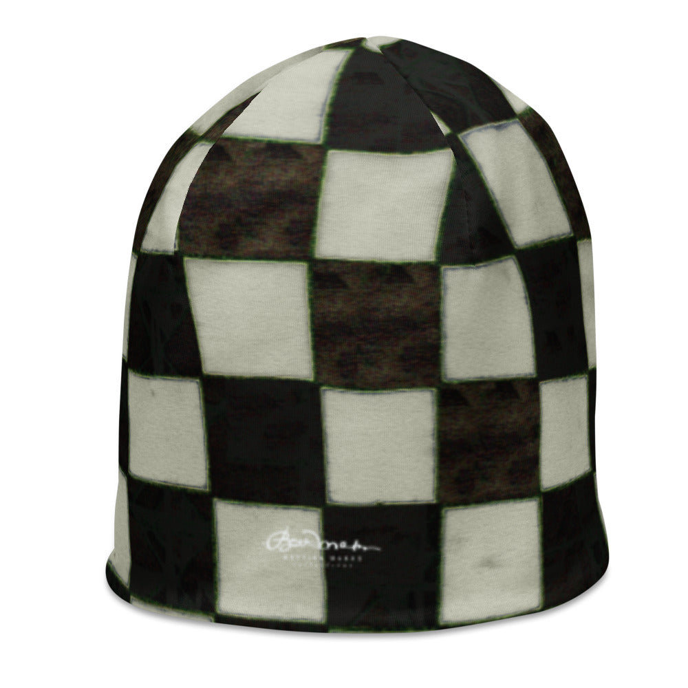 BW Checkerboard All-Over Print Beanie