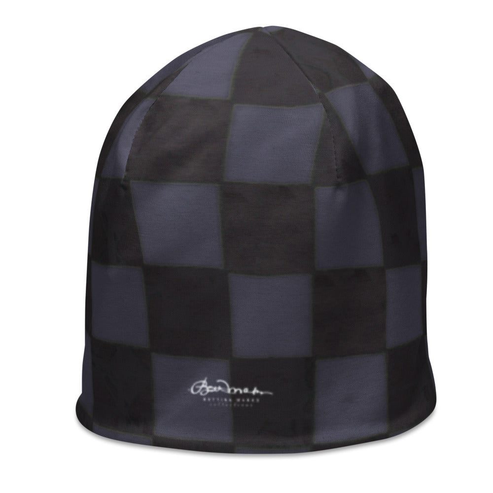 Slate Checkerboard All-Over Print Beanie