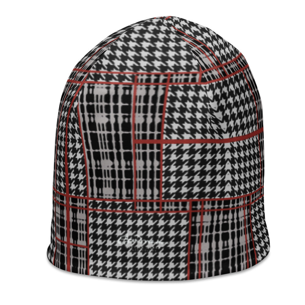 Plaid Houndstooth All-Over Print Beanie