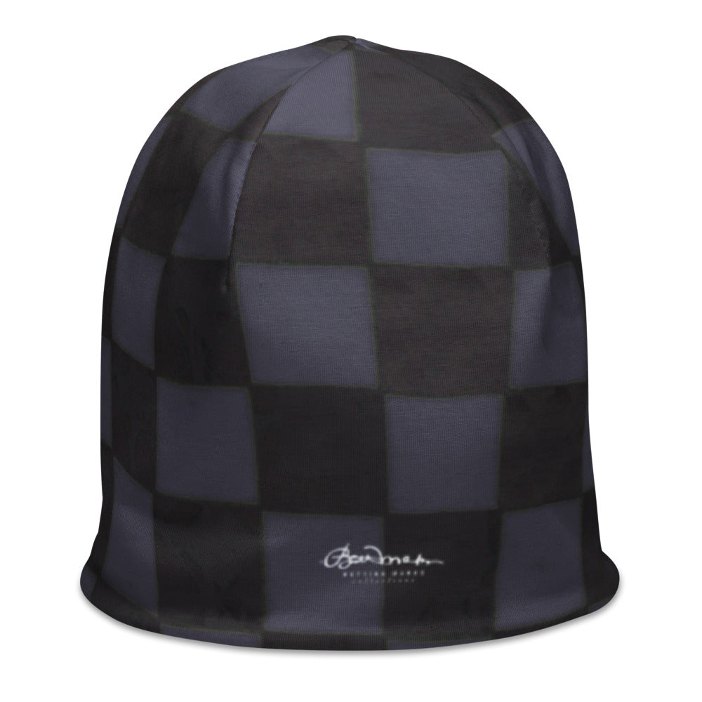 Slate Checkerboard All-Over Print Beanie