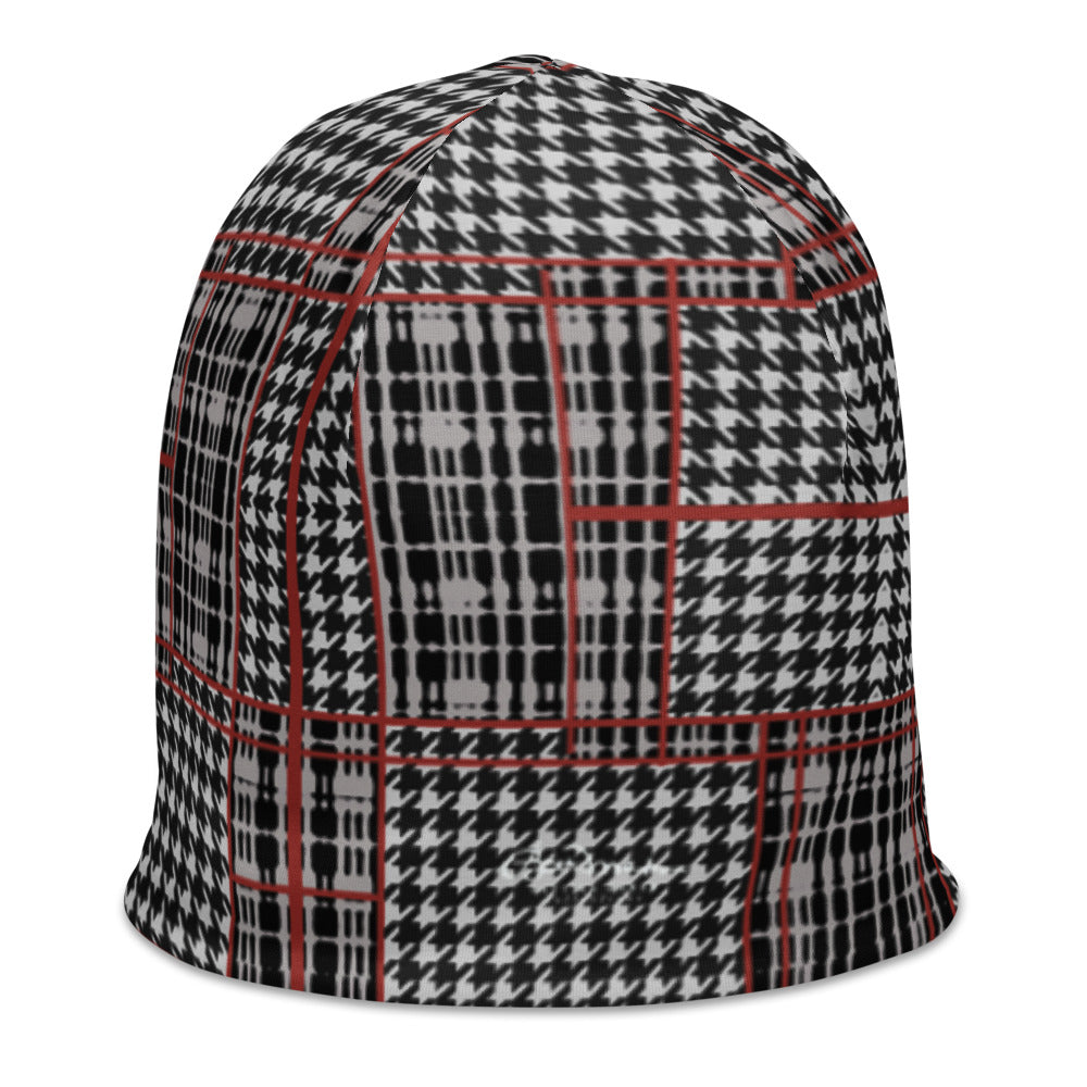 Plaid Houndstooth All-Over Print Beanie