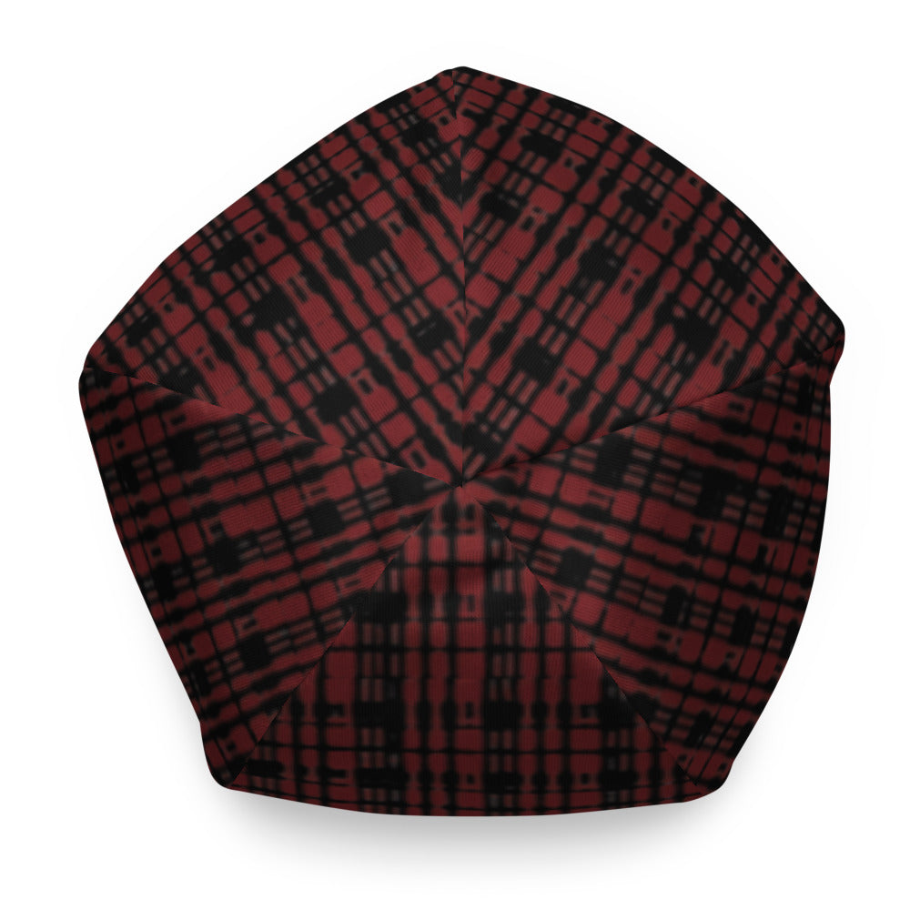 Black Red Tight Plaid All-Over Print Beanie