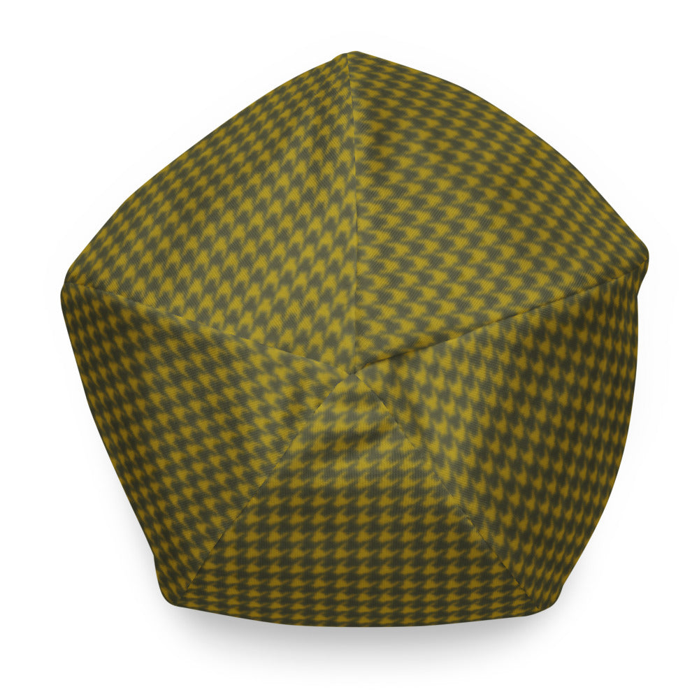 Olive Houndstooth All-Over Print Beanie