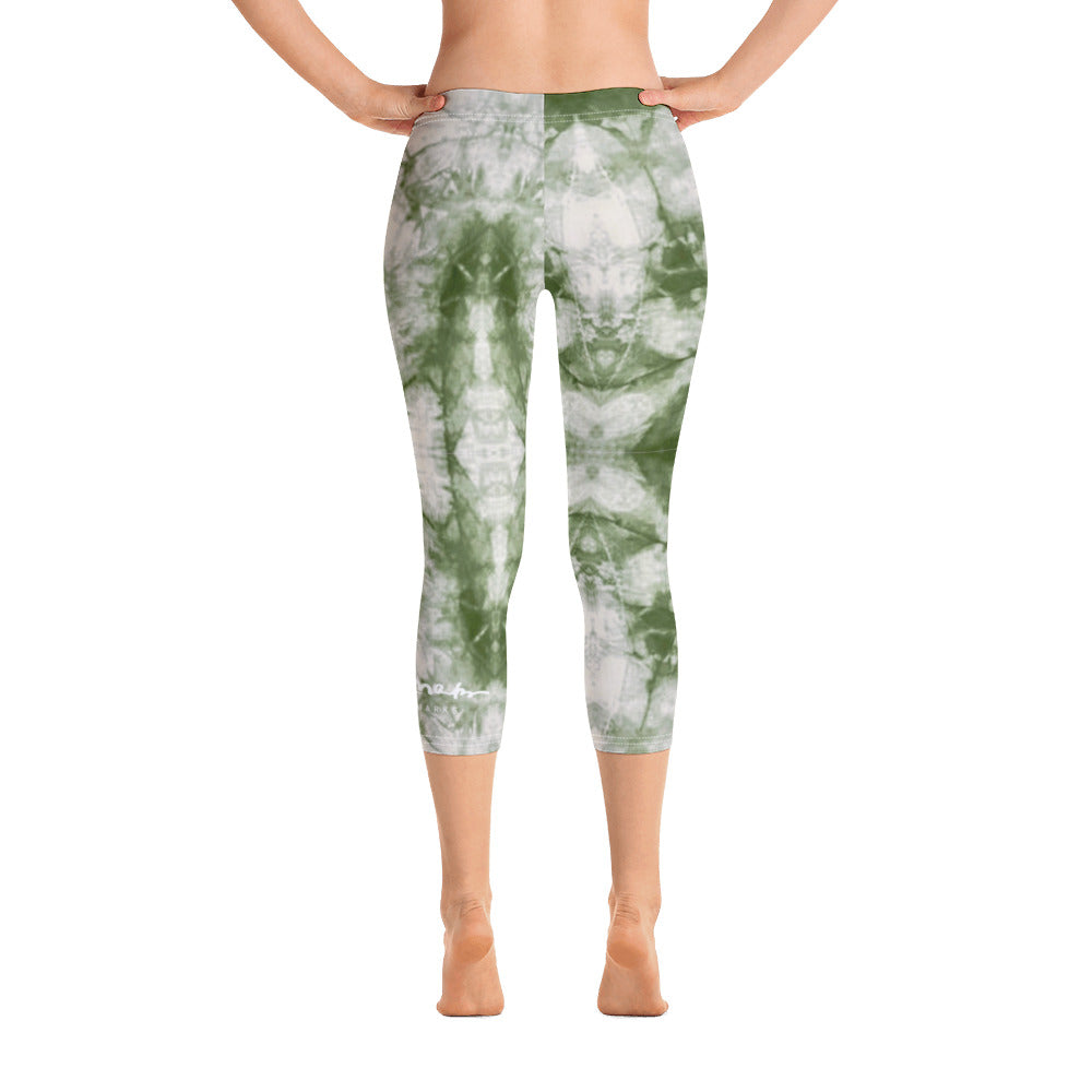 Sage Tie Dye Capri Leggings