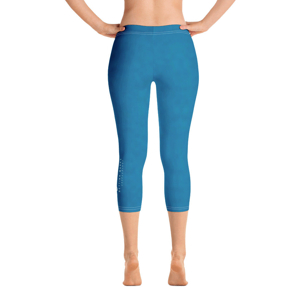 Ocean Blue Capri Leggings