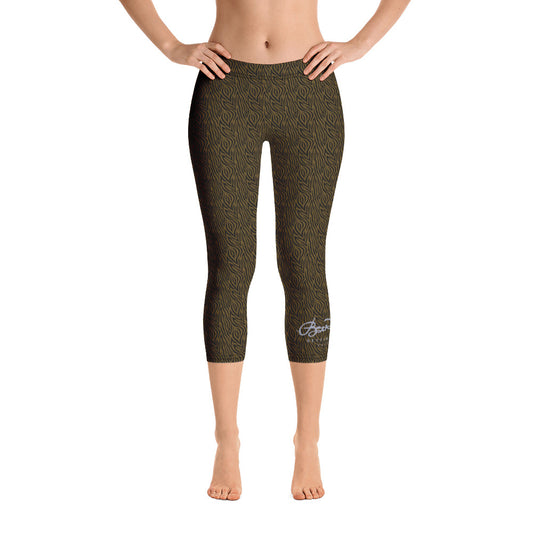 Olive Zebra Capri Leggings