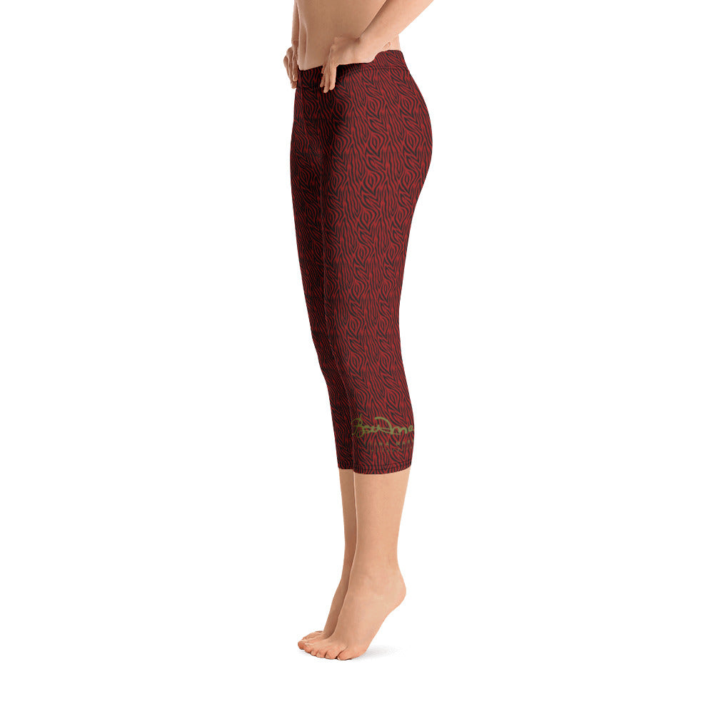 Red Zebra Capri Leggings