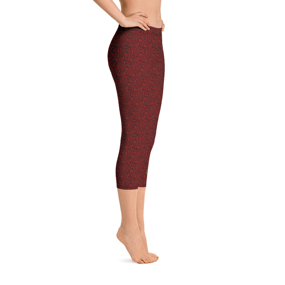 Red Zebra Capri Leggings