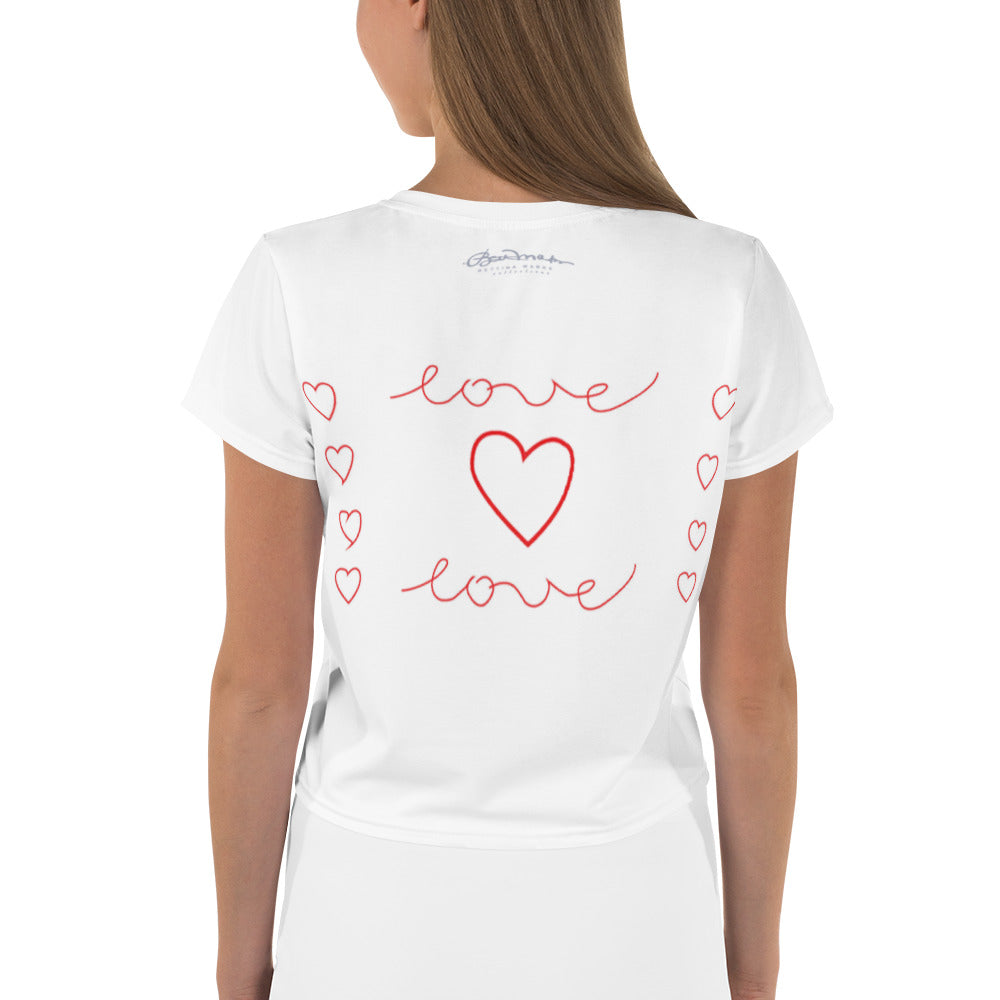 Love Print Crop Tee