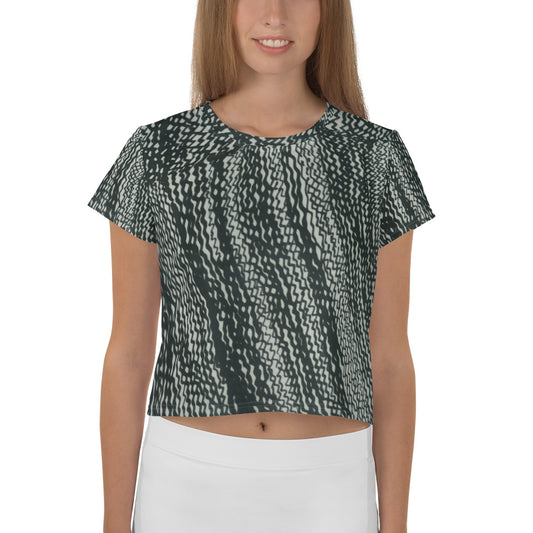 Tire Scribbles Print Crop Tee