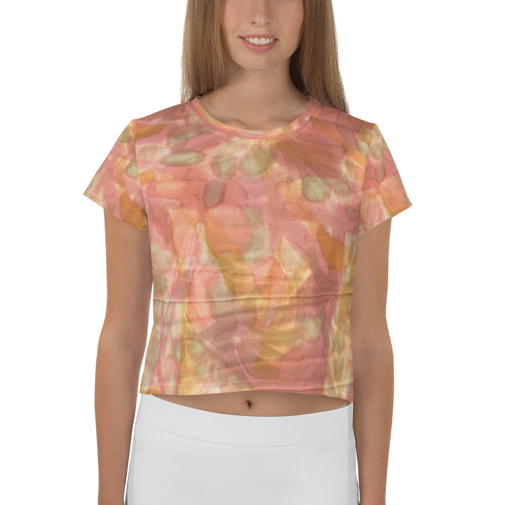 Watercolor Smudge Print Crop Tee