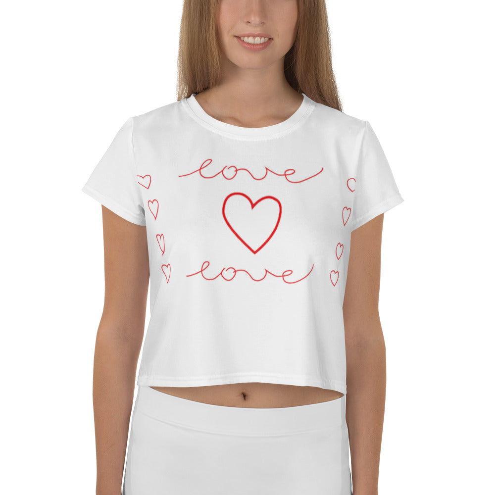 Love Print Crop Tee