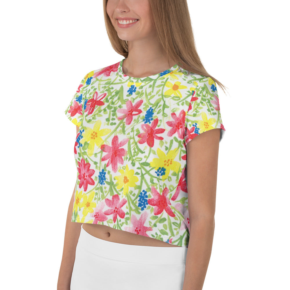 Wildflower Print Crop Tee