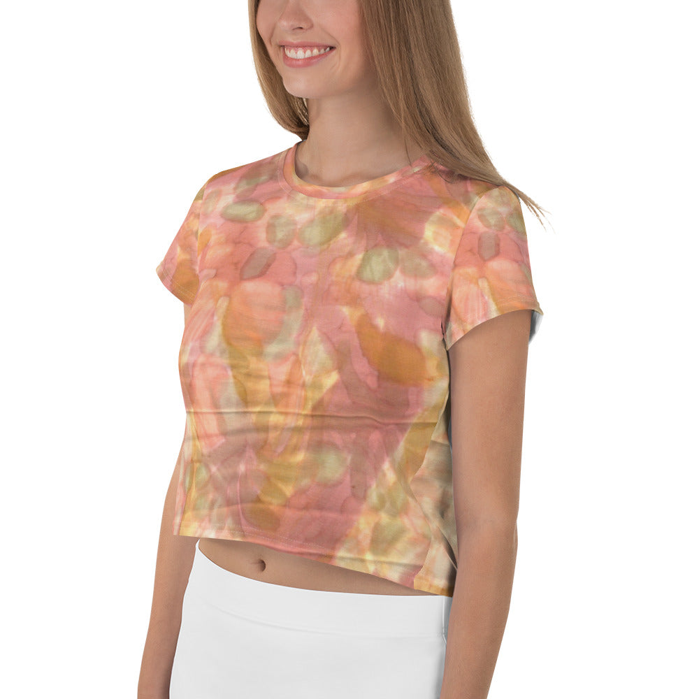 Watercolor Smudge Print Crop Tee