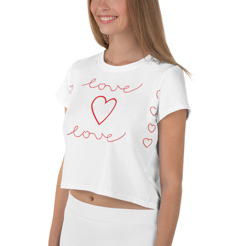 Love Print Crop Tee