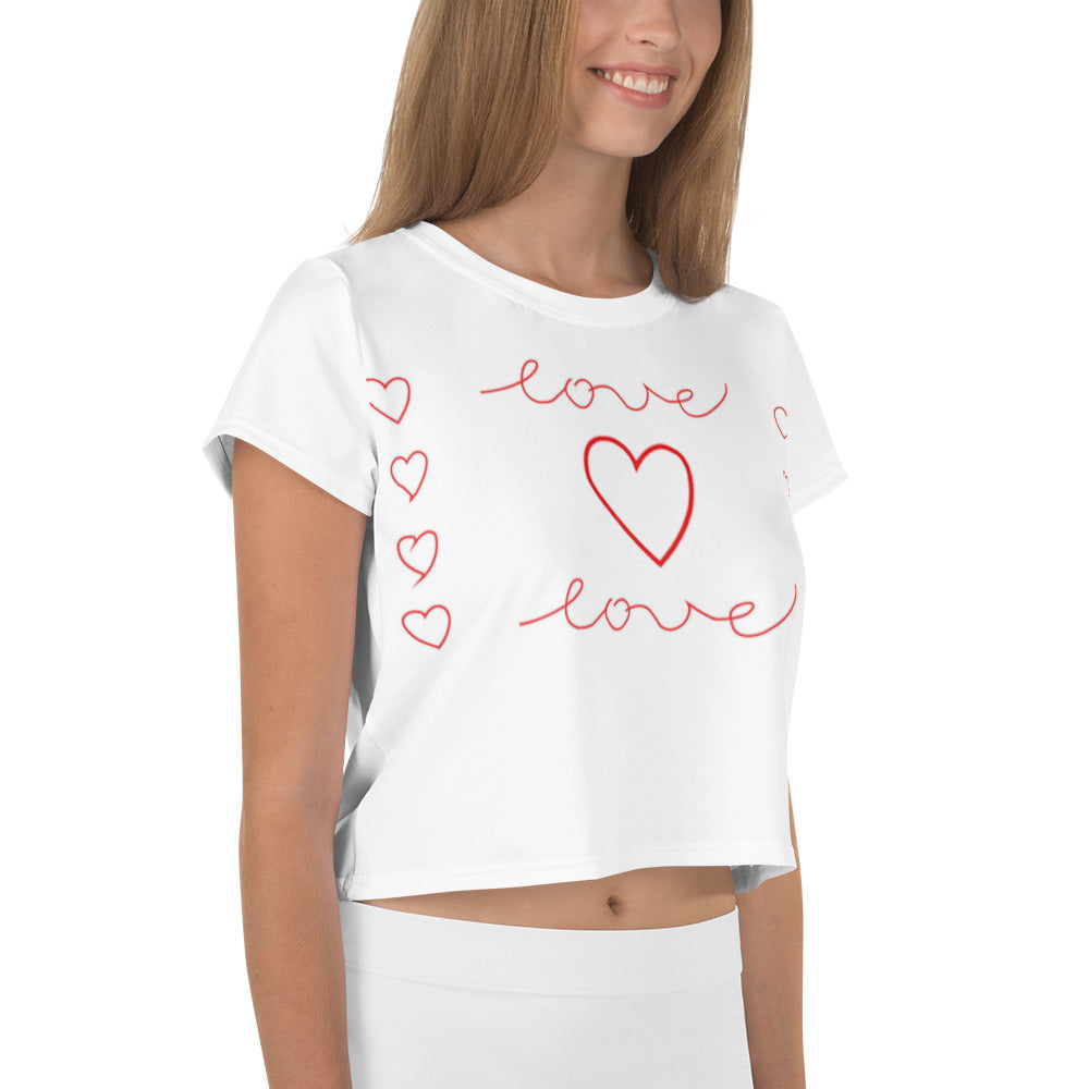 Love Print Crop Tee