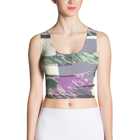 Abstract Engineered Collage Crop Top