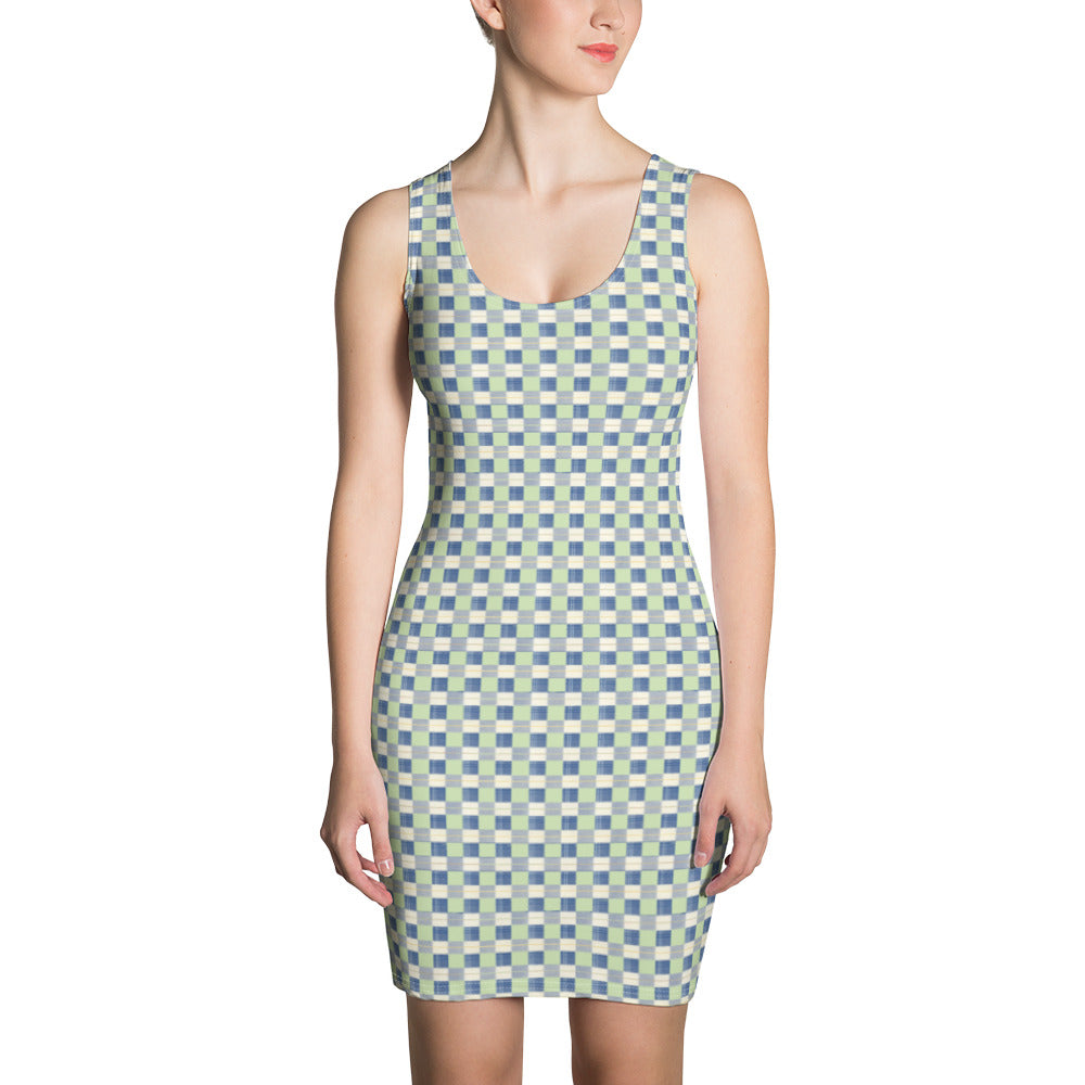 Checkerboard Plaid Fitted Tank Dress