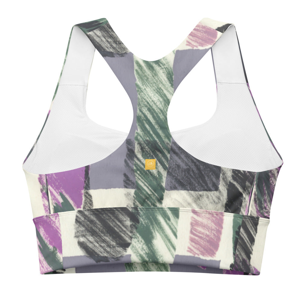 Abstract Collage Longline sports bra