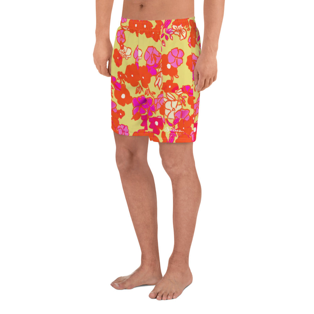 Ice Cream Floral Men's Athletic Long Shorts