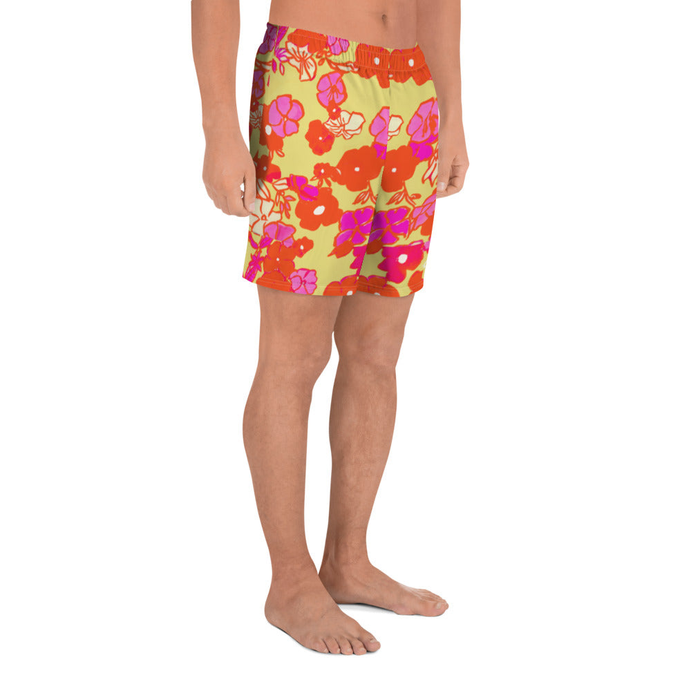 Ice Cream Floral Men's Athletic Long Shorts