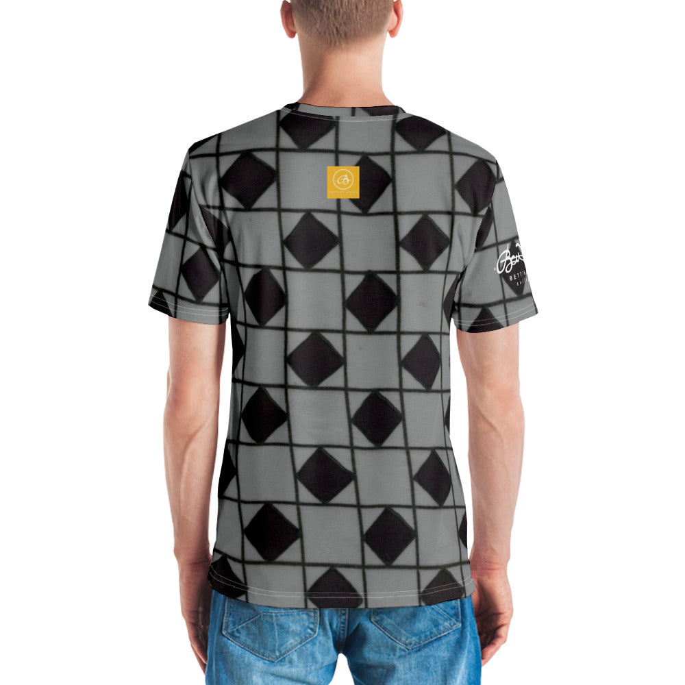 Grey Checkerboard Men's T-shirt