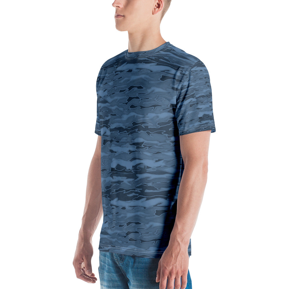 Steel Blue Camouflage Lava Men's T-shirt