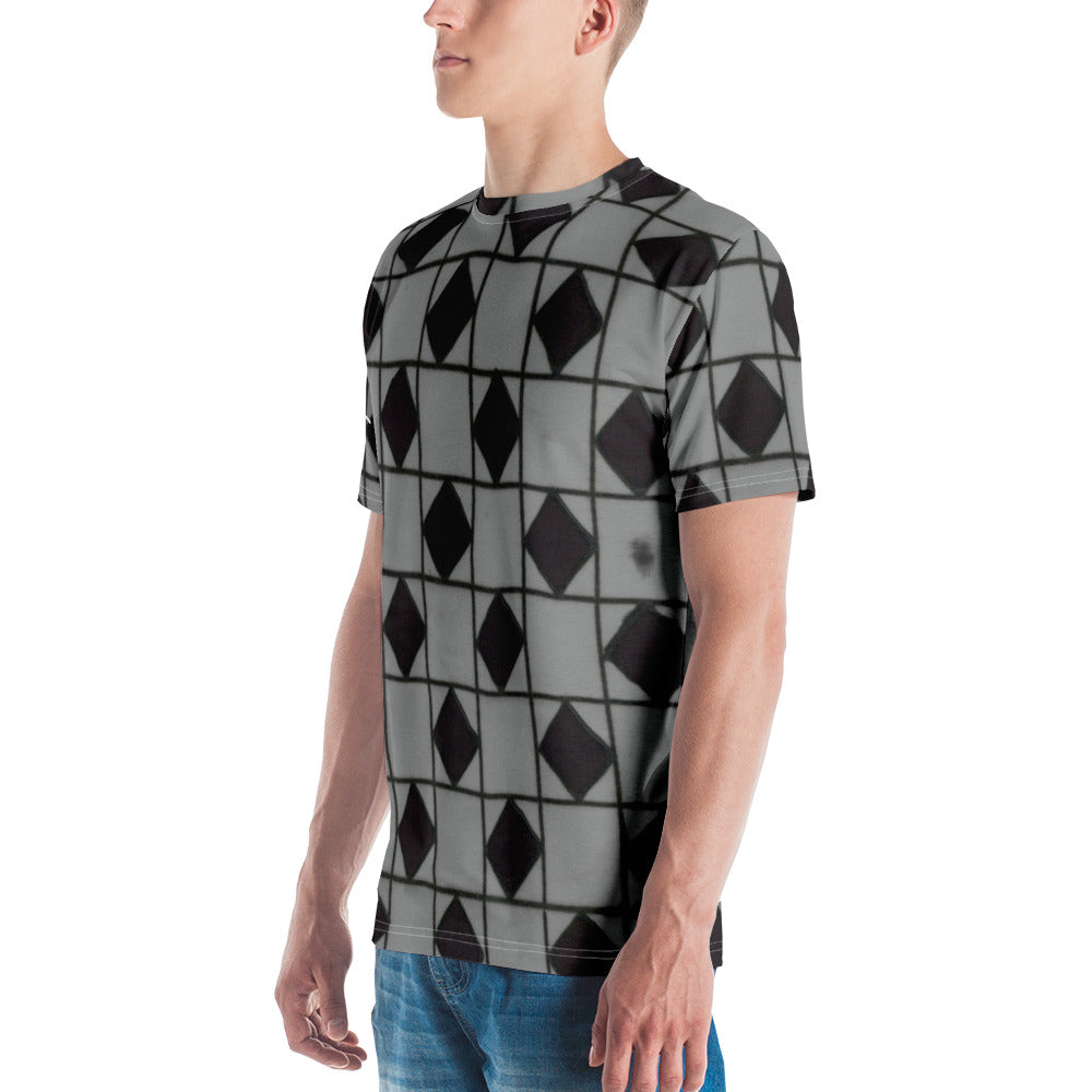 Grey Checkerboard Men's T-shirt