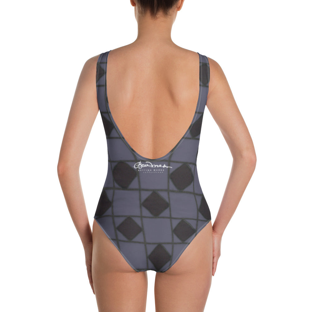 One-Piece Slate Optical Swimsuit