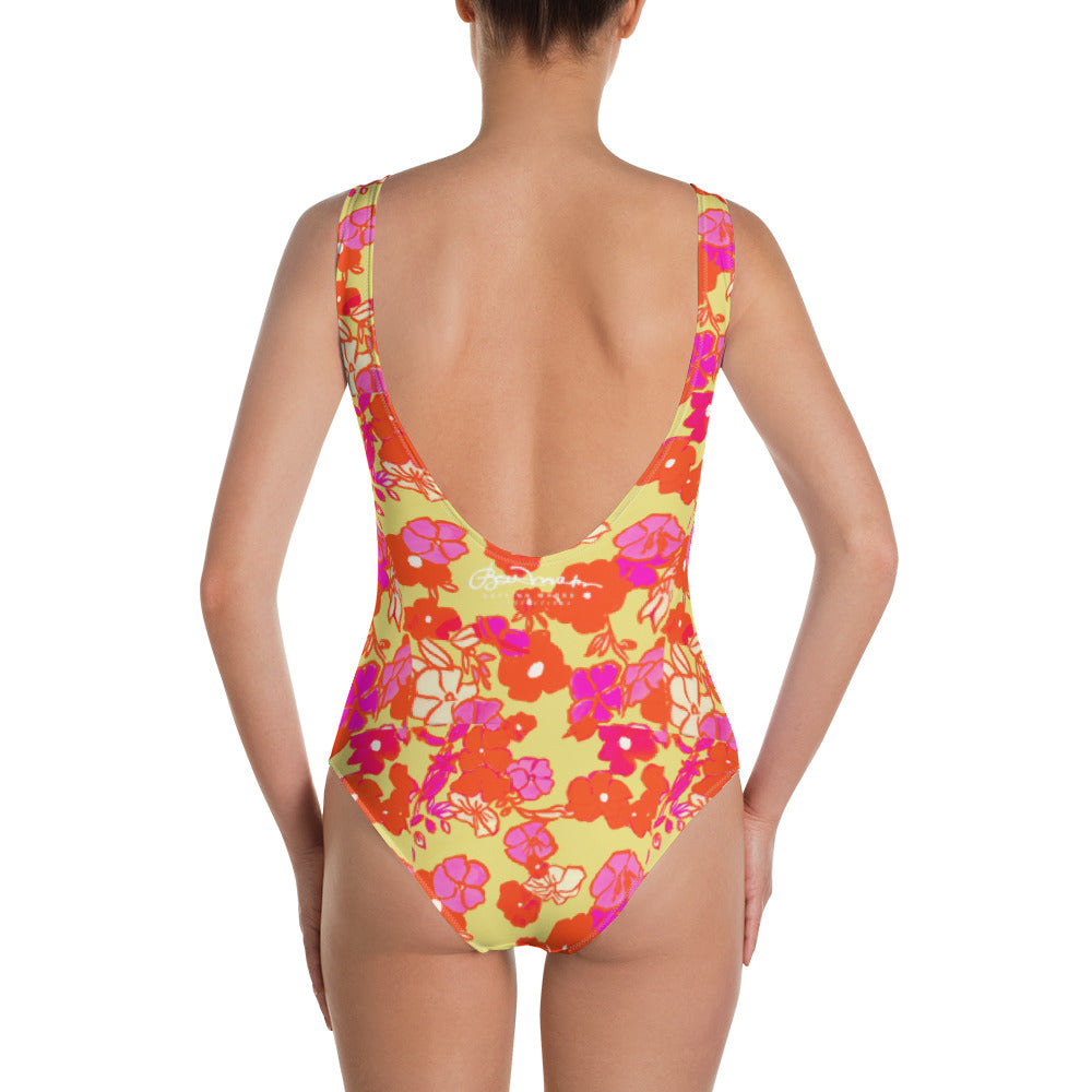 Ice Cream Floral One-Piece Swimsuit