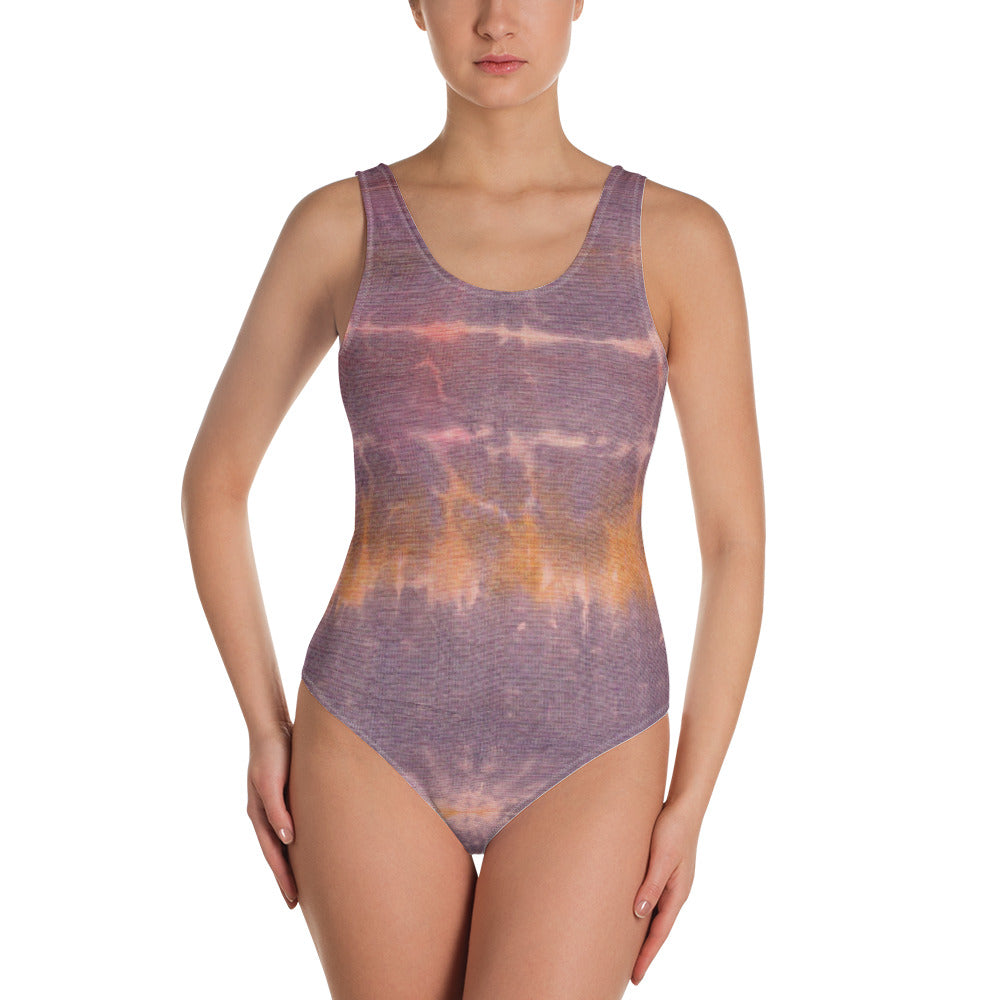 Purple Sunset Tie Dye One-Piece Bathing Suit