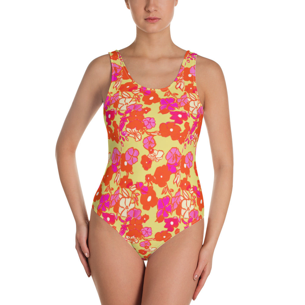 Ice Cream Floral One-Piece Swimsuit