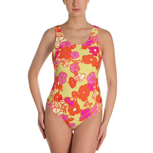 Ice Cream Floral One-Piece Swimsuit