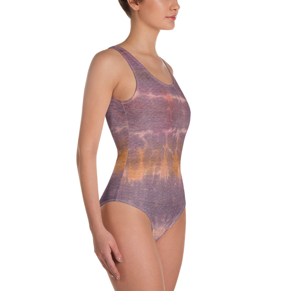 Purple Sunset Tie Dye One-Piece Bathing Suit