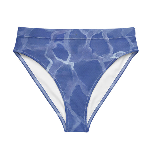 Recycled high-waisted bikini bathing suit bottom