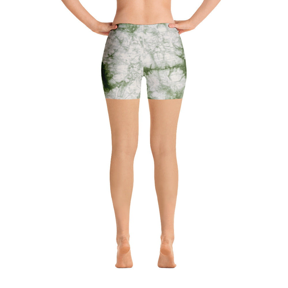 Sage Tie dye Fitted Spandex Shorts