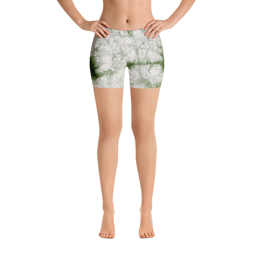 Sage Tie dye Fitted Spandex Shorts