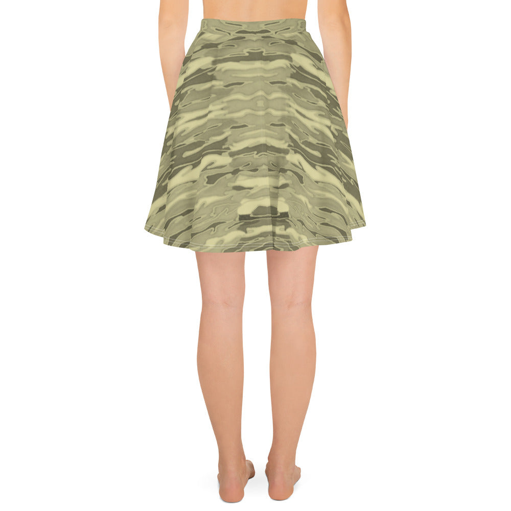 Khaki Lava Camouflage  Skater Skirt