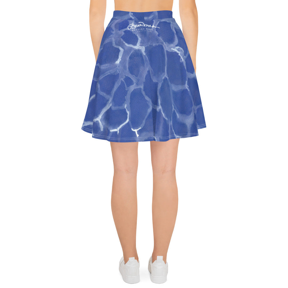 Blue Pool Skater Skirt