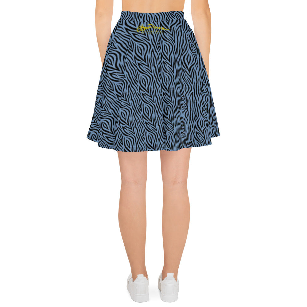 Blue Zebra Skater Skirt