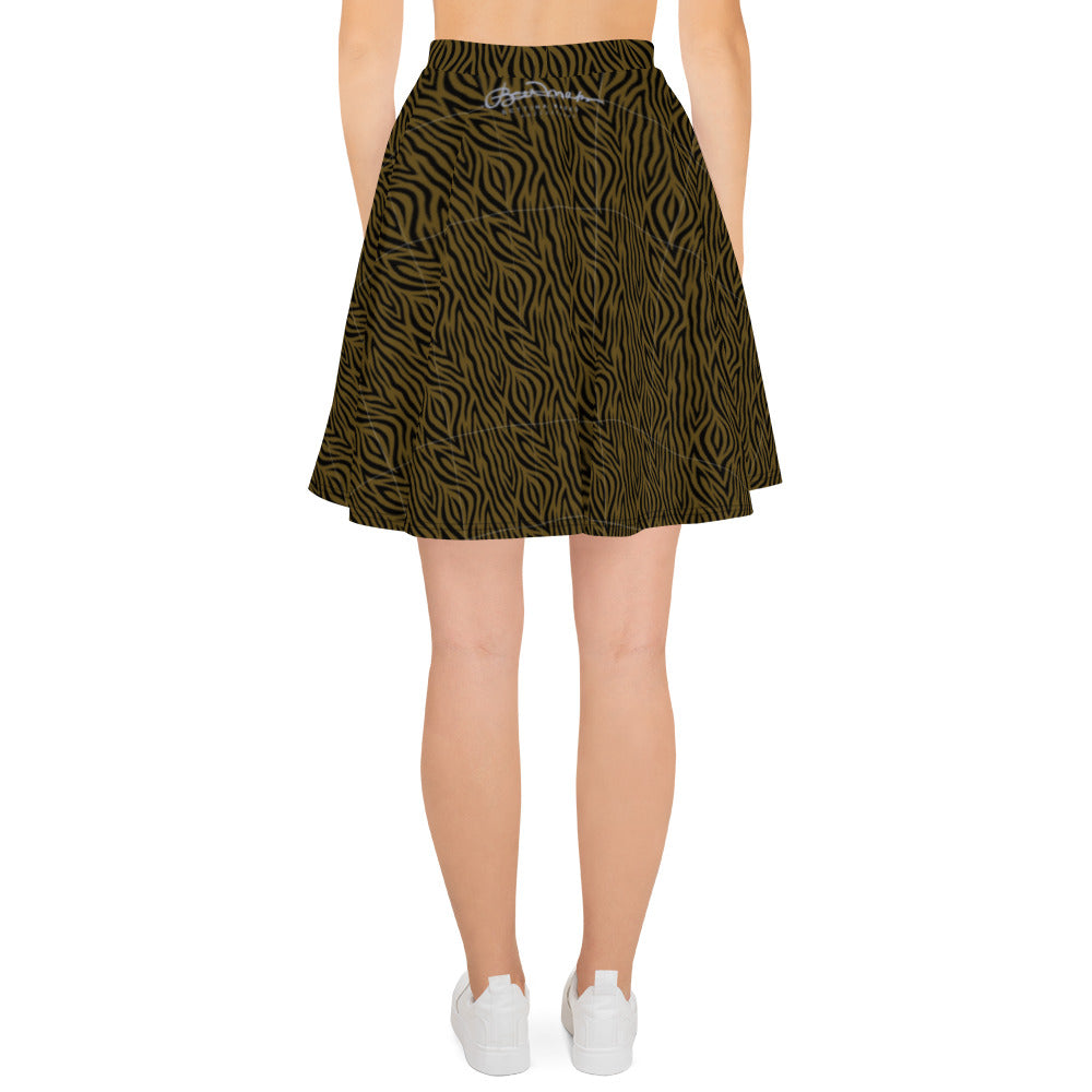 Olive Zebra Skater Skirt