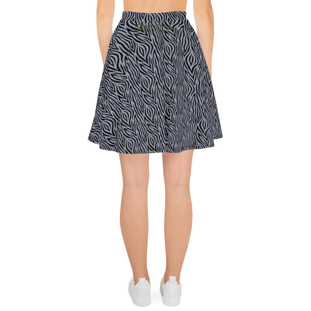 Grey Zebra Skater Skirt