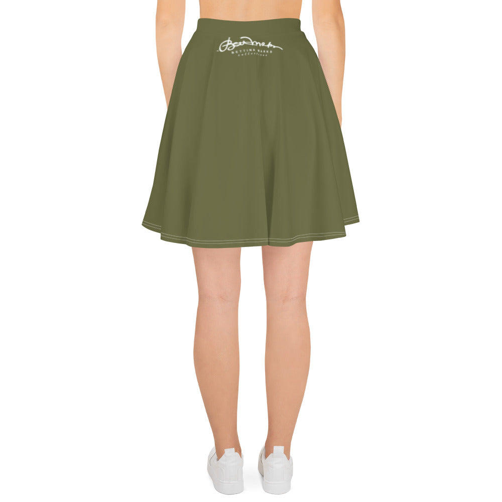 Khaki Green Skater Skirt