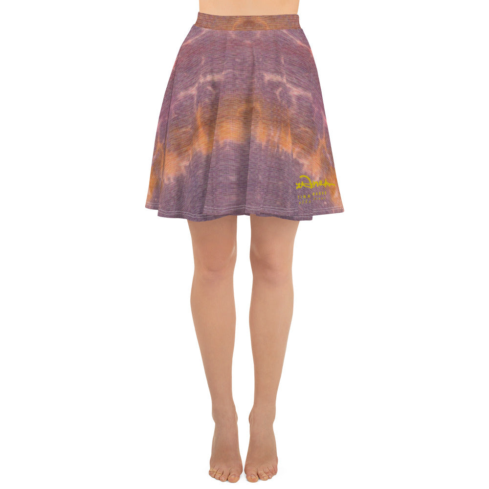 Purple Sunset Tie Dye Skater Skirt