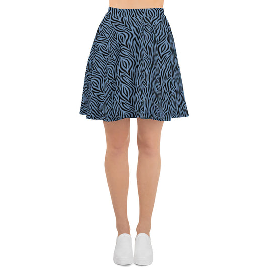 Blue Zebra Skater Skirt