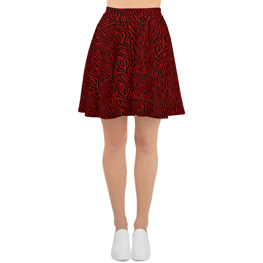 Red Zebra Skater Skirt