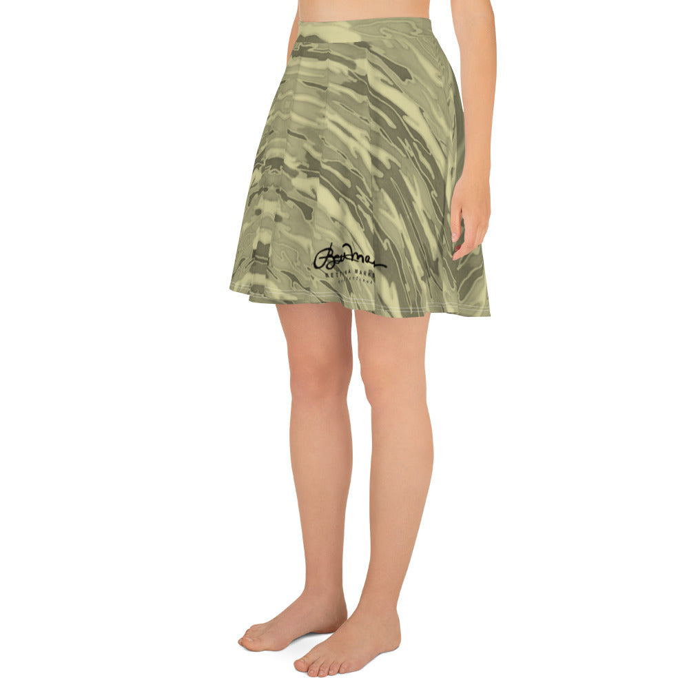 Khaki Lava Camouflage  Skater Skirt