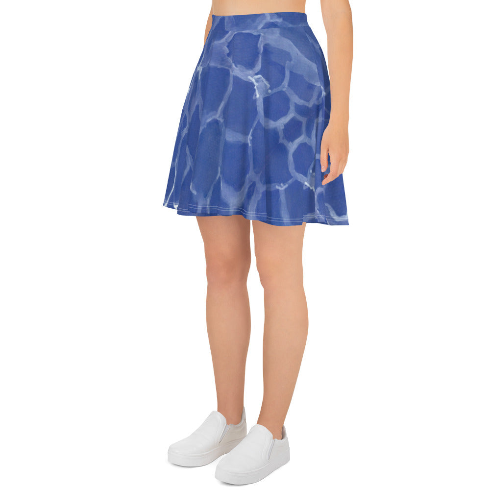 Blue Pool Skater Skirt