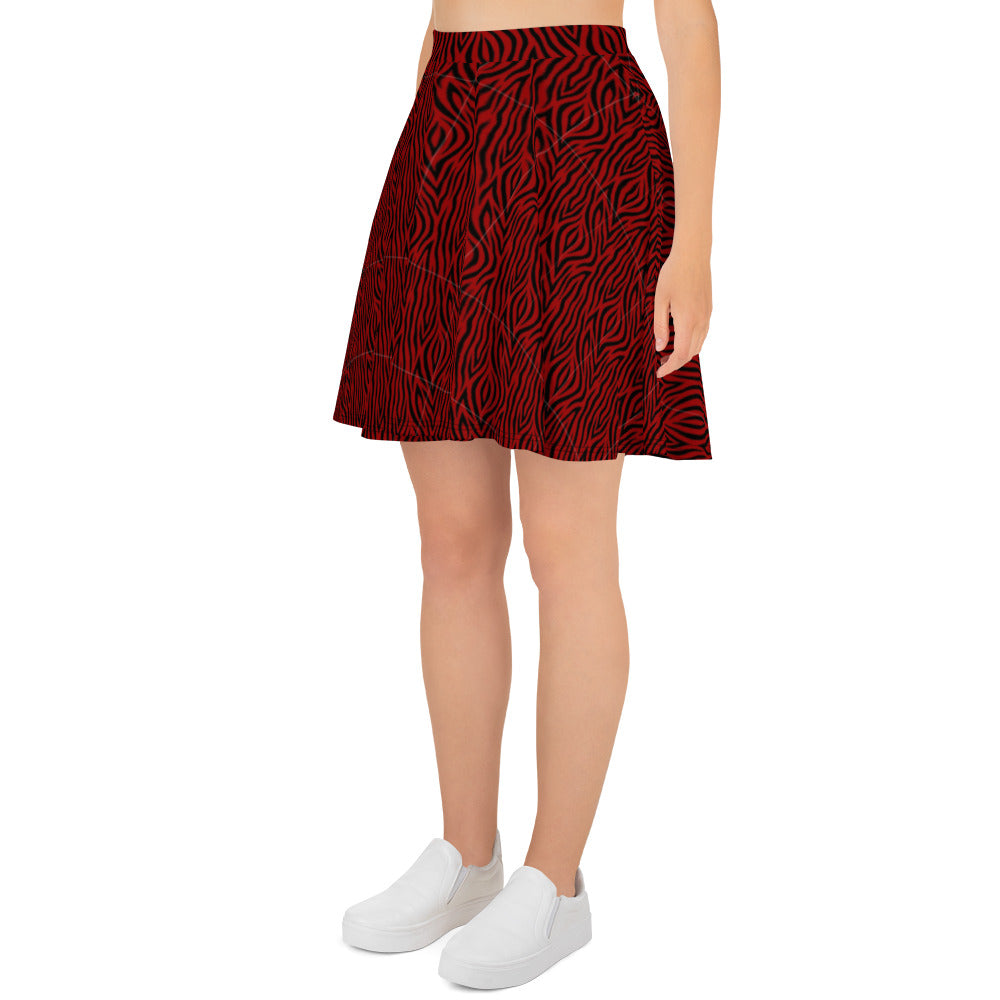 Red Zebra Skater Skirt