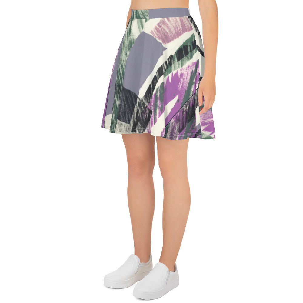 Abstract Collage Skater Skirt